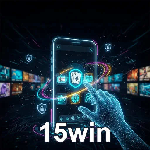 Imagem do aplicativo 15win em uso, promovendo entretenimento e apostas no site 15win.